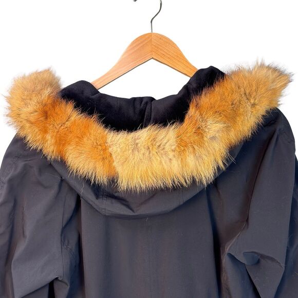 Pendleton Women's Black Parka w/ Real Red Fox Fur Trimmed Hood Small - Picture 5 of 14